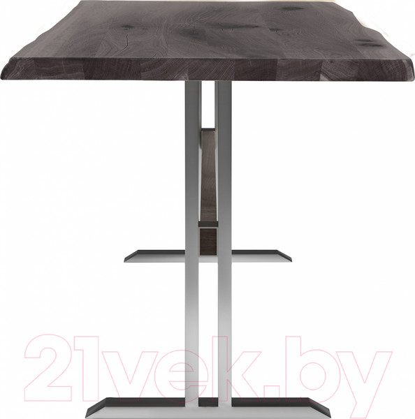 Изображение товара Обеденный стол Buro7 Двутавр с обзолом 120x80x76 (дуб мореный/серебристый)