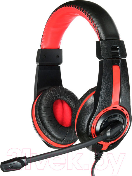 Изображение товара Наушники-гарнитура Оклик HS-L200 (черный/красный)