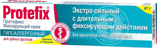 Изображение товара Крем для фиксации зубных протезов Protefix №1 Гипоаллергенный экстра-сильный (40мл)
