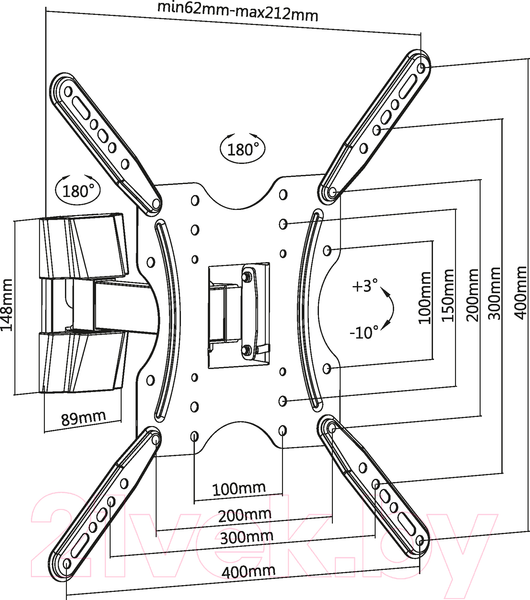Изображение товара Кронштейн для телевизора Ultramounts UM 901 (черный)