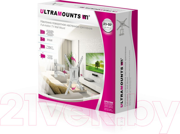 Изображение товара Кронштейн для телевизора Ultramounts UM 870W (белый)