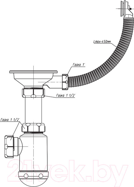 Изображение товара Сифон Sanplast Grand 3 1/2"