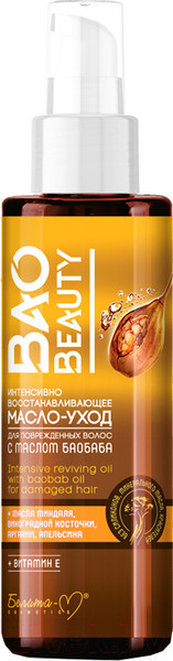 Изображение товара Масло для волос Белита-М Baobeauty Интенсивно восстанавливающее для поврежденных волос (120г)