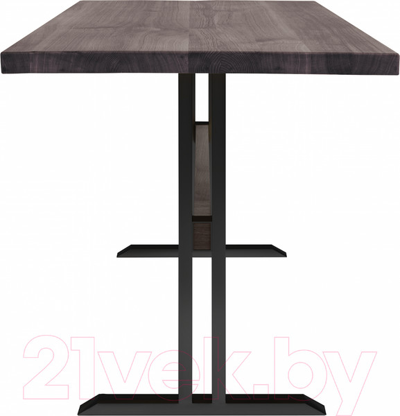 Изображение товара Обеденный стол Buro7 Двутавр Классика 110x80x76 (дуб мореный/черный)
