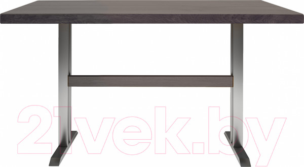 Изображение товара Обеденный стол Buro7 Двутавр Классика 110x80x76 (дуб мореный/серебристый)