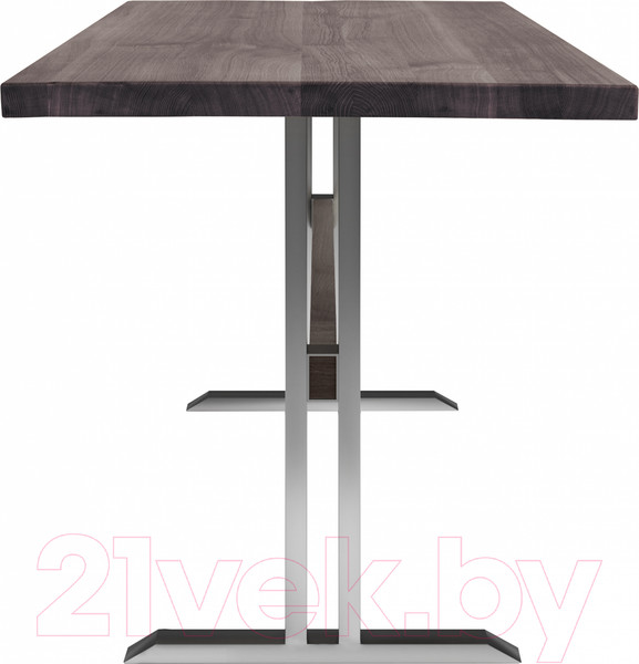 Изображение товара Обеденный стол Buro7 Двутавр Классика 110x80x76 (дуб мореный/серебристый)