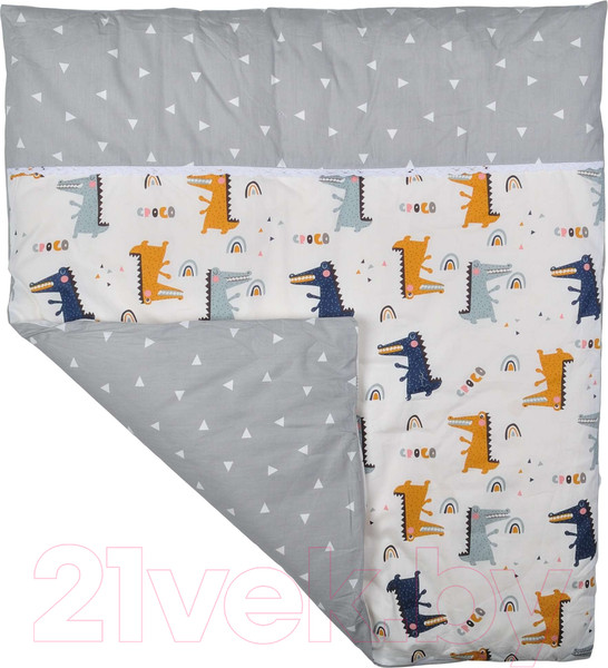 Изображение товара Кокон-гнездышко Farfello Крокодилы / L4 (светло-серый)