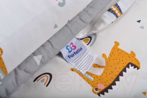 Изображение товара Кокон-гнездышко Farfello Крокодилы / L4 (светло-серый)