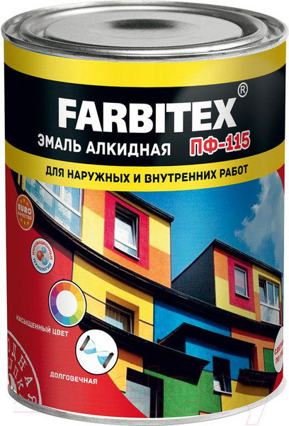Изображение товара Эмаль Farbitex ПФ-115 (5кг, ярко-зеленый)