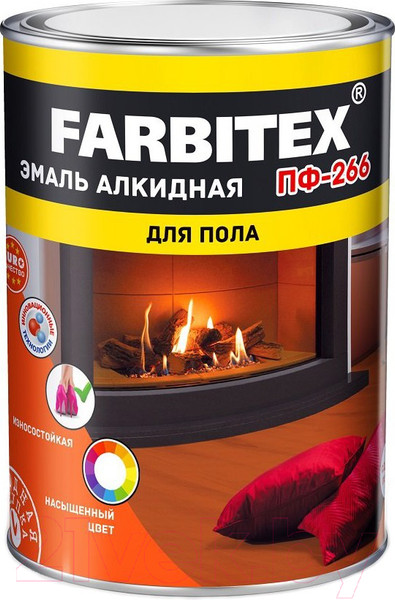 Изображение товара Эмаль Farbitex ПФ-266 (10кг, желто-коричневый)