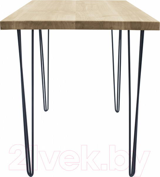 Изображение товара Обеденный стол Buro7 Грасхопер Классика 110x80x75 (дуб беленый/черный)