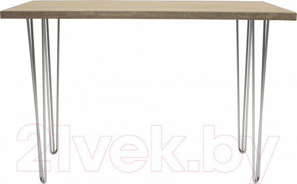 Изображение товара Обеденный стол Buro7 Грасхопер Классика 110x80x75 (дуб беленый/серебристый)