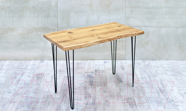 Изображение товара Обеденный стол Buro7 Грасхопер Классика 110x80x75 (дуб натуральный/черный)