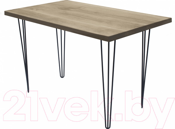 Изображение товара Обеденный стол Buro7 Грасхопер Классика 120x80x75 (дуб беленый/черный)