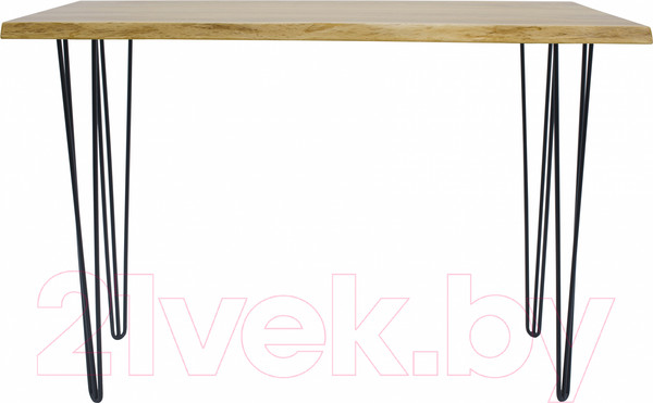 Изображение товара Обеденный стол Buro7 Грасхопер с обзолом 120x80x75 (дуб натуральный/черный)