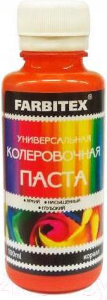 Изображение товара Колеровочная паста Farbitex Универсальная (100мл, корал)