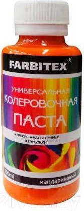 Изображение товара Колеровочная паста Farbitex Универсальная (100мл, мандариновый)
