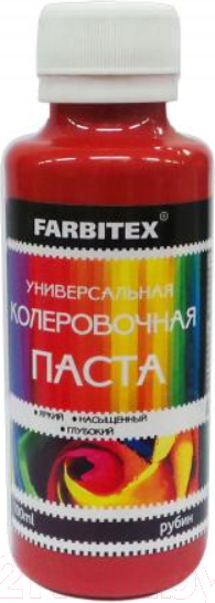 Изображение товара Колеровочная паста Farbitex Универсальная (100мл, рубин)