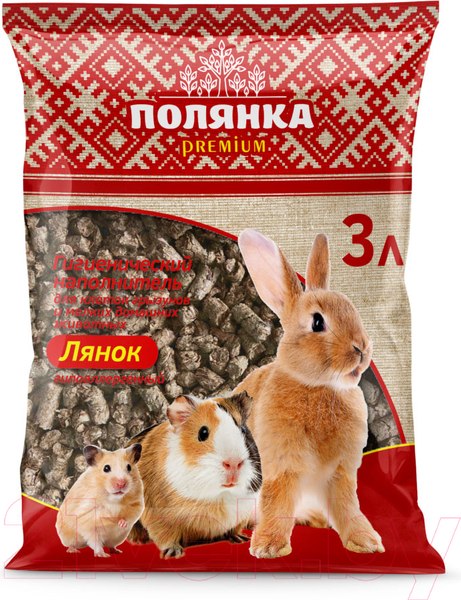 Изображение товара Наполнитель для грызунов Кошкина Полянка Лянок Премиум впитывающий / 0601 (3л/1.6кг)