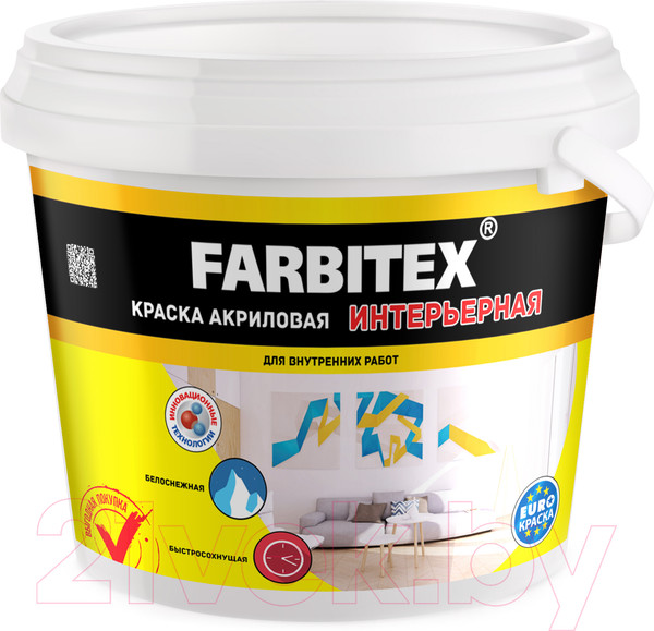 Изображение товара Краска Farbitex Интерьерная (3кг)