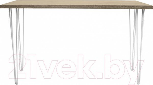 Изображение товара Обеденный стол Buro7 Грасхопер Классика 150x80x75 (дуб беленый/белый)