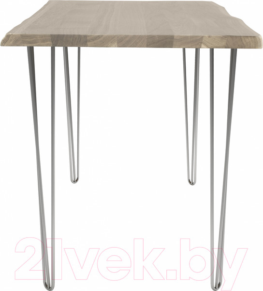 Изображение товара Обеденный стол Buro7 Грасхопер с обзолом 150x80x75 (дуб беленый/серебристый)