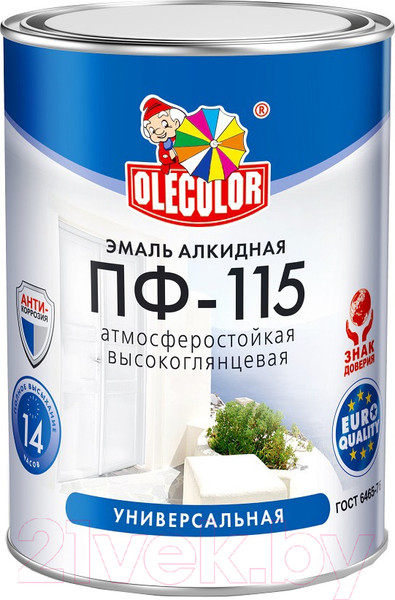 Изображение товара Эмаль Olecolor ПФ-115 (800г, коричневый)