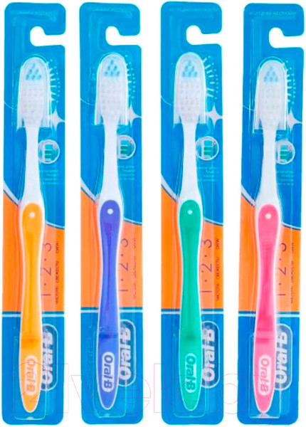 Изображение товара Зубная щетка Oral-B 1 2 3 Чистота Свежесть Даже между зубов 40 средняя
