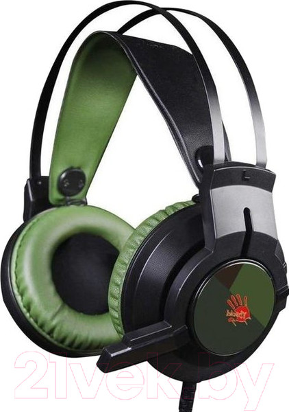 Изображение товара Наушники-гарнитура A4Tech Bloody J450 (черный/зеленый)