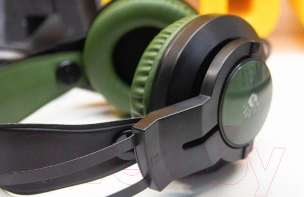 Изображение товара Наушники-гарнитура A4Tech Bloody J450 (черный/зеленый)