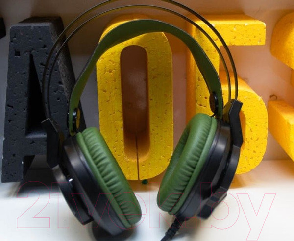 Изображение товара Наушники-гарнитура A4Tech Bloody J450 (черный/зеленый)