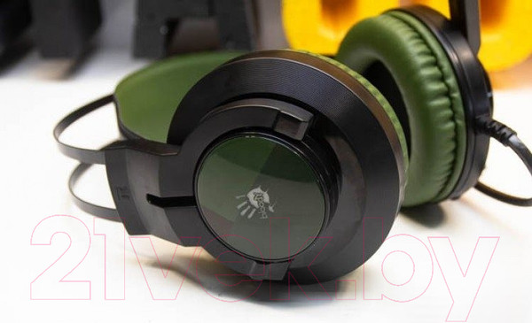 Изображение товара Наушники-гарнитура A4Tech Bloody J450 (черный/зеленый)