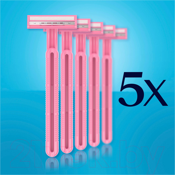 Изображение товара Набор бритвенных станков Gillette Blue II одноразовые (5шт)