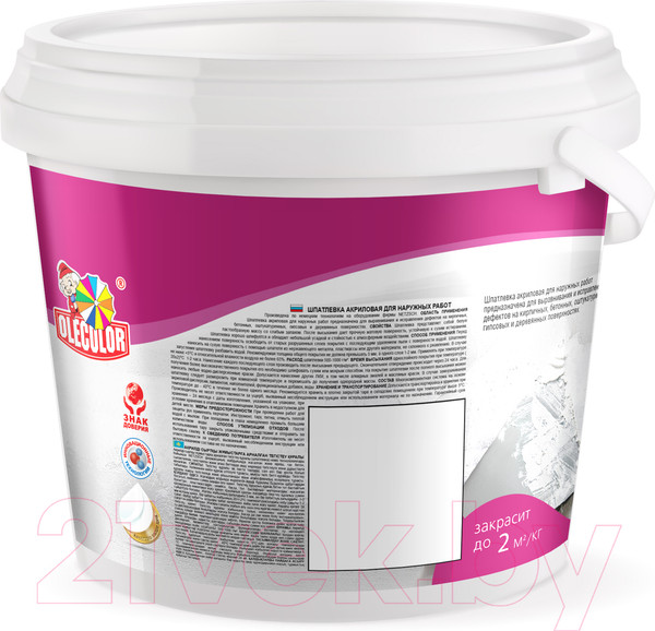 Изображение товара Шпатлевка готовая Olecolor Для наружных работ (1.6кг)