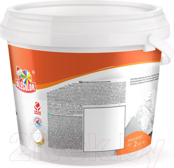 Изображение товара Шпатлевка готовая Olecolor Для стен и потолков (3.5кг)