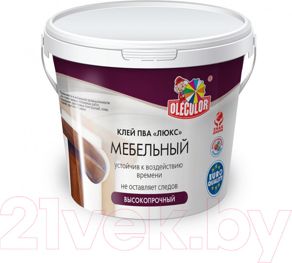 Изображение товара Клей Olecolor ПВА Люкс мебельный (10кг)