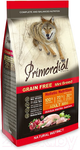 Изображение товара Сухой корм для собак Primordial Dog Mini Adult Quail & Duck / MSP7402 (2кг)