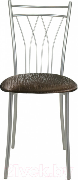 Изображение товара Стул Гальваник Премьер (эмаль серебро/ВВ 4 бенгал коричневый)
