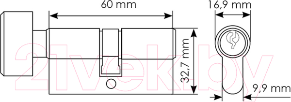 Изображение товара Цилиндровый механизм замка Morelli 60CK W
