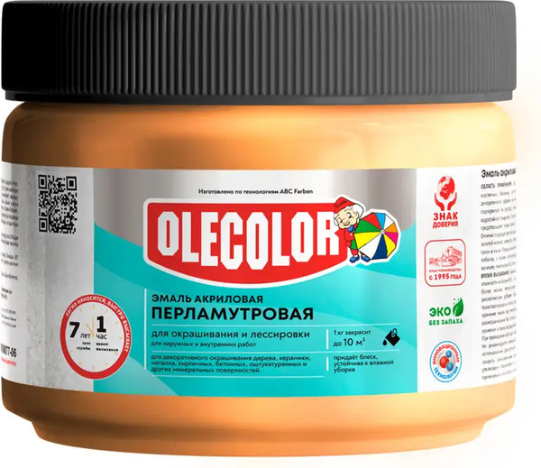 Изображение товара Эмаль Olecolor Перламутровая универсальная (300г, золото)
