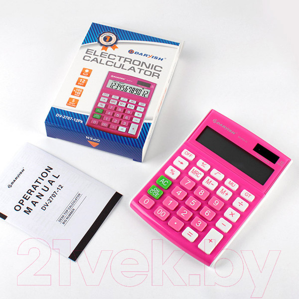 Изображение товара Калькулятор Darvish DV-2707-12Pk (розовый)