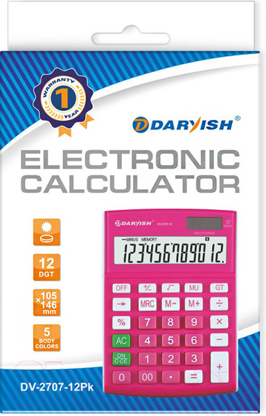 Изображение товара Калькулятор Darvish DV-2707-12Pk (розовый)
