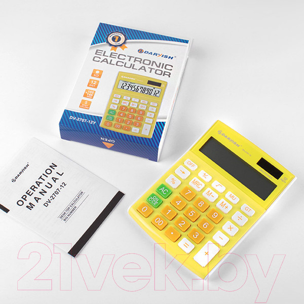 Изображение товара Калькулятор Darvish DV-2707-12Y (желтый)