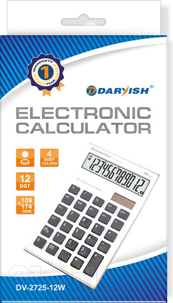 Изображение товара Калькулятор Darvish DV-2725-12W (белый)