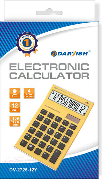 Изображение товара Калькулятор Darvish DV-2725-12Y (желтый)