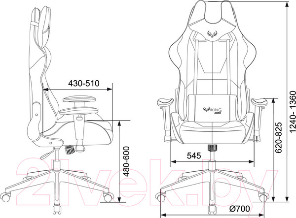 Изображение товара Кресло геймерское Бюрократ Zombie Viking 5 Aero (черный/белый)