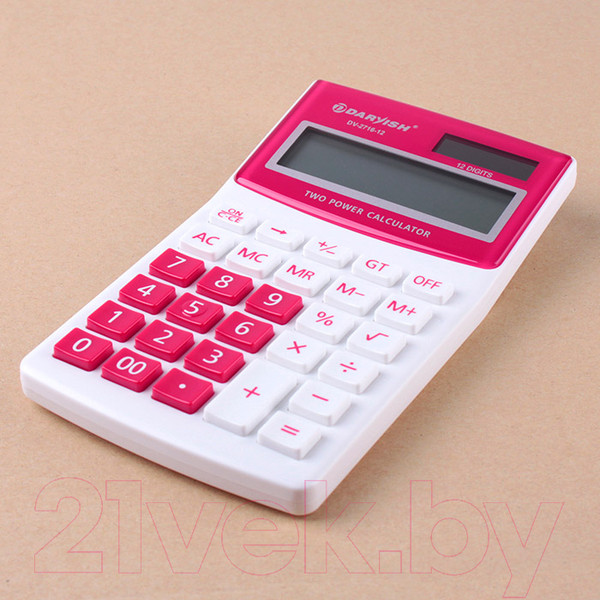Изображение товара Калькулятор Darvish DV-2716-12R (белый/красный)