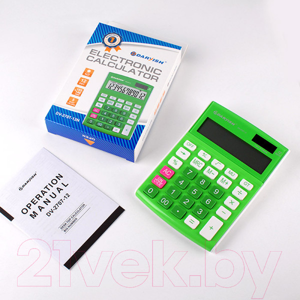 Изображение товара Калькулятор Darvish DV-2707-12N (зеленый)