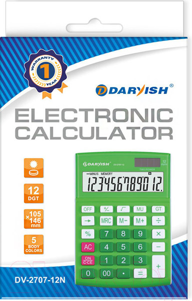 Изображение товара Калькулятор Darvish DV-2707-12N (зеленый)