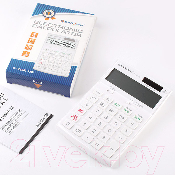 Изображение товара Калькулятор Darvish DV-2666T-12W (белый)